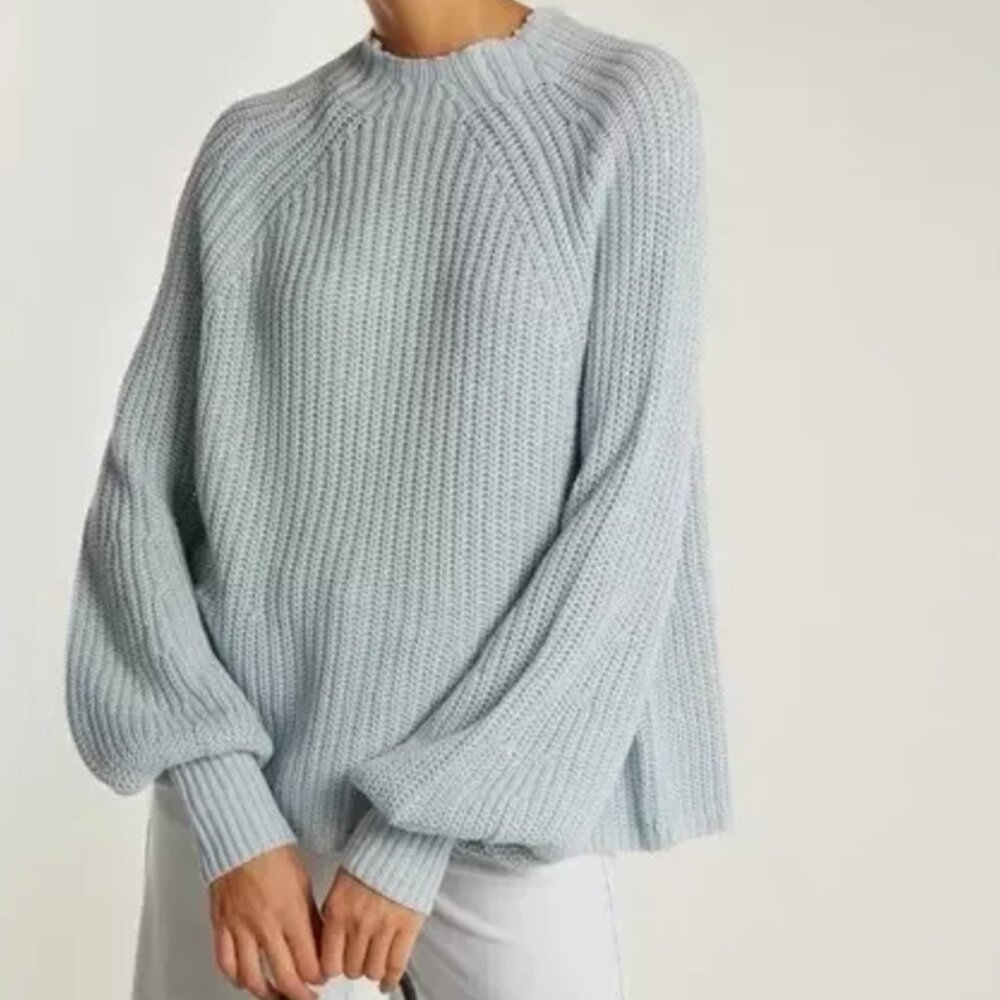 Apiece Apart Sequoia Pale Blue Balloon Sleeve Sweater XS